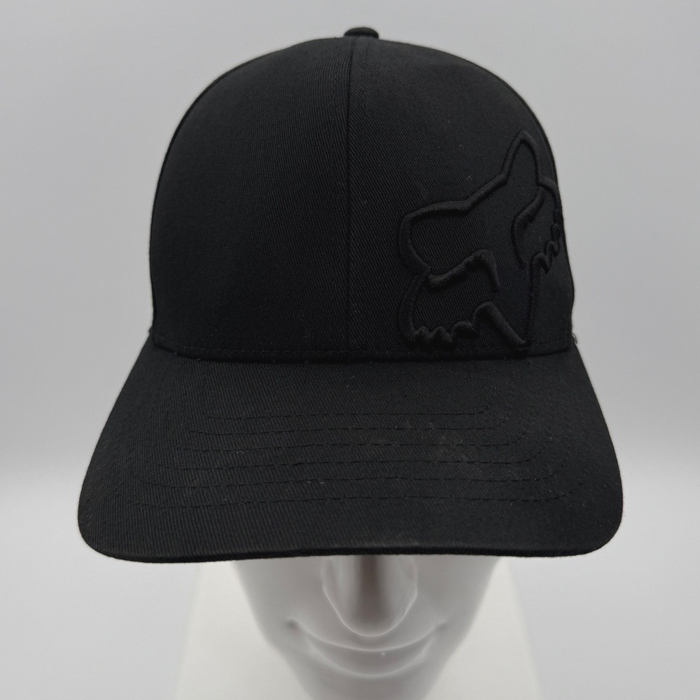 Fox Racing Flexfit Hat S/M Black Fox Head Logo Embroidered Fitted Cap Motocross